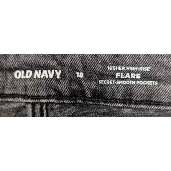 Old Navy Jeans Womens 18 Black Higher High Rise Flare Secret Smooth Pocket Denim - Picture 3 of 8